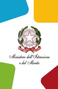 Logo Ministero dell'istruzione e del merito con angoli colorati